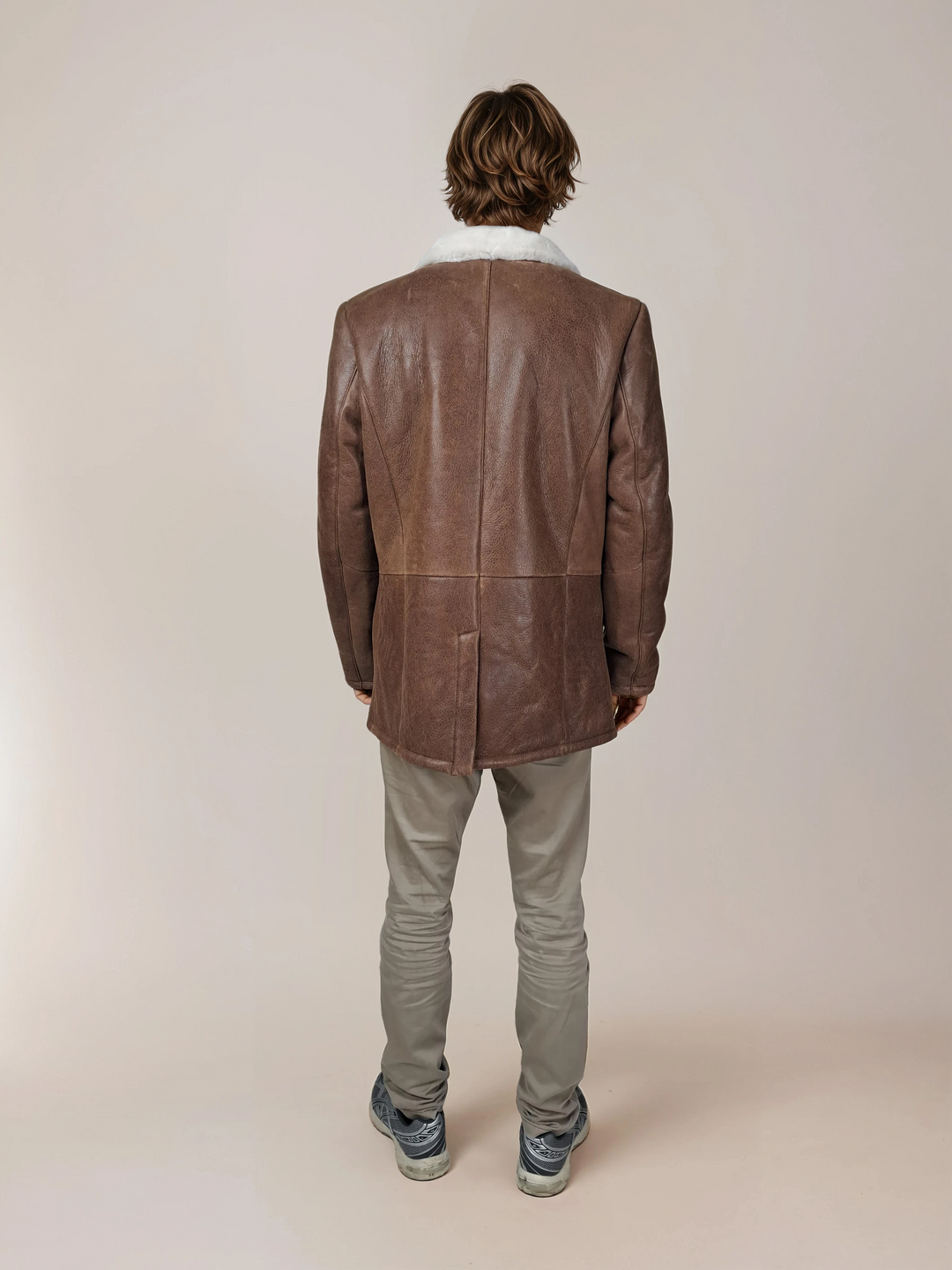 Cooper, 80 cm. - Collar - Nappa Lamb Crack - Man - Viskí