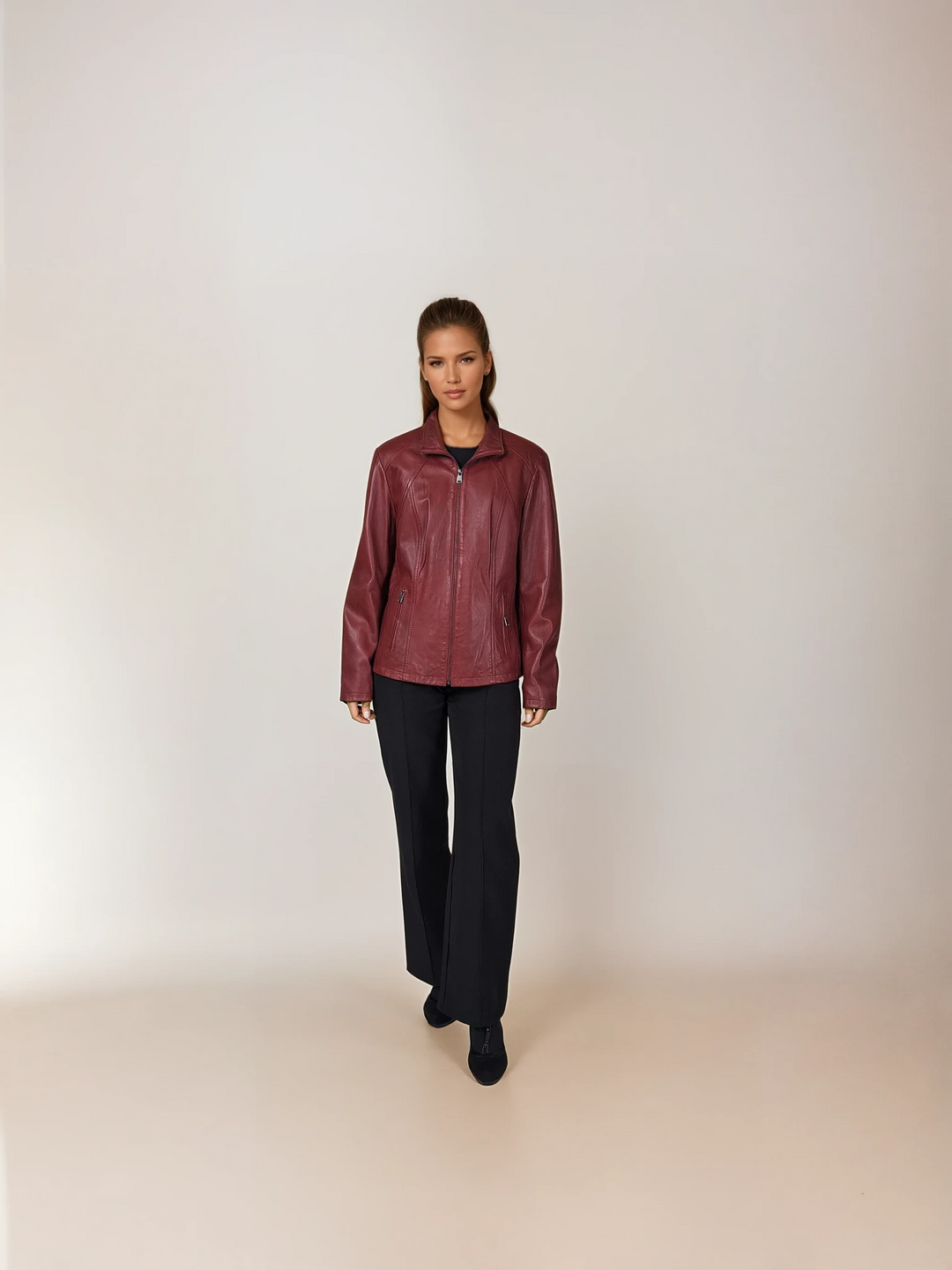 P 14-02 - Comfort - Lamb Malli Leer - Dames - Rood