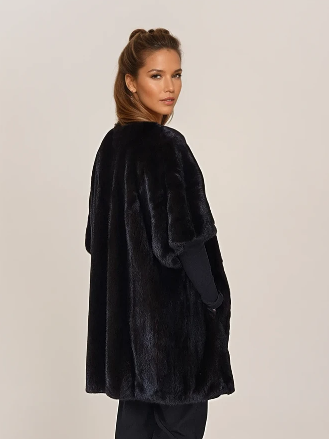 Kay, 80 cm. - Mink - Kvinder - Sort