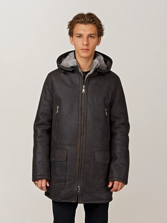 Iago, 85 cm. - Nappa Lamb Crack - Mand - Mørkebrun