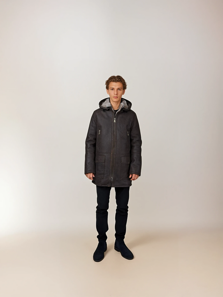 Iago, 85 cm. - Nappa Lamb Crack - Mand - Mørkebrun