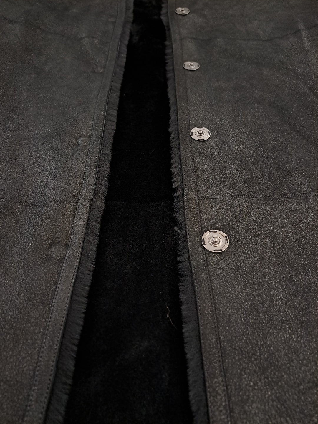 Giorgiana, 95 cm. - Hætte - Nappa Lamb Crack - Damer - Sort