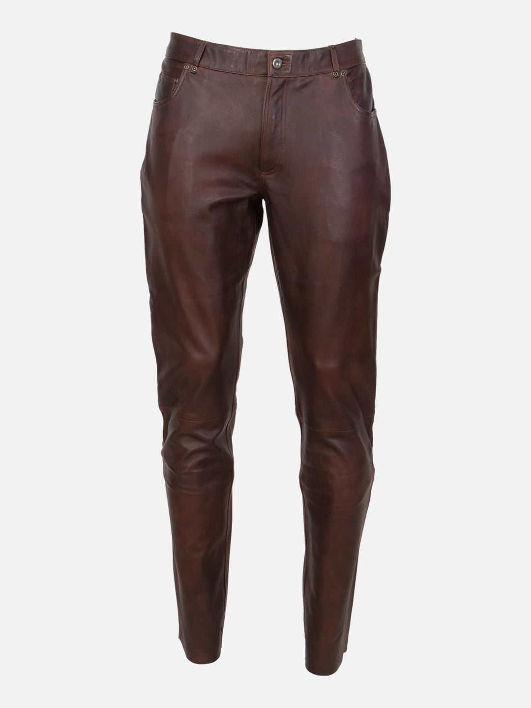 Jack Trouser Lamb Polish Nappa Leather -Man Autumn Brown