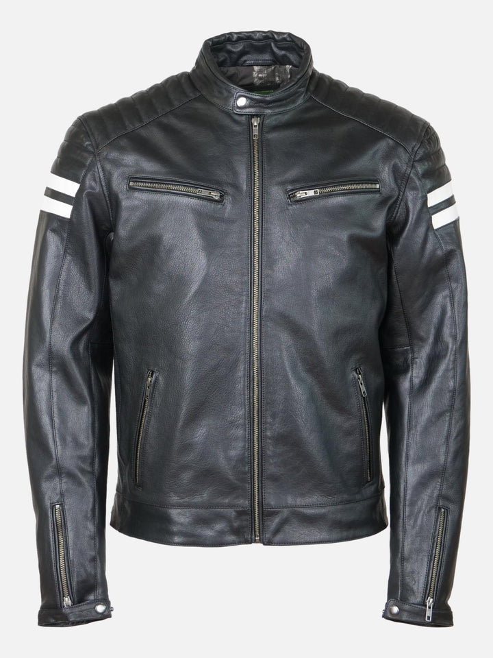 AJ070 Herrejakke, 69 cm. - Gede Nappa Læder - Mand - Sort