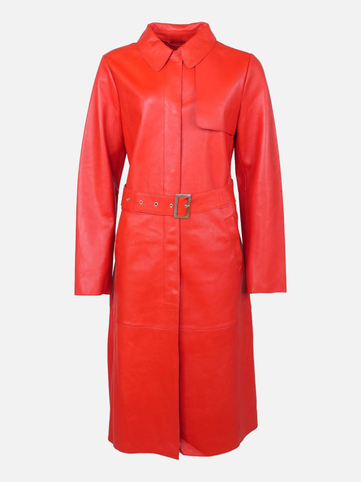 Alvison, 109 cm. - Lamb Dior Bonded Læder-Damer - Brandrød