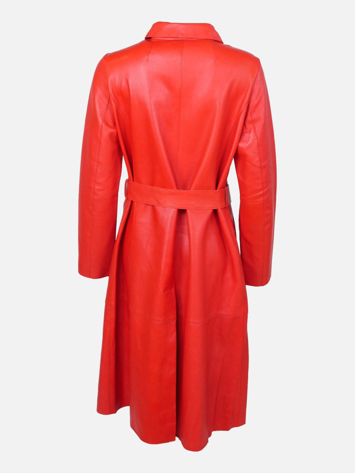 Alvison, 109 cm. - Lamb Dior Bonded Læder-Damer - Brandrød