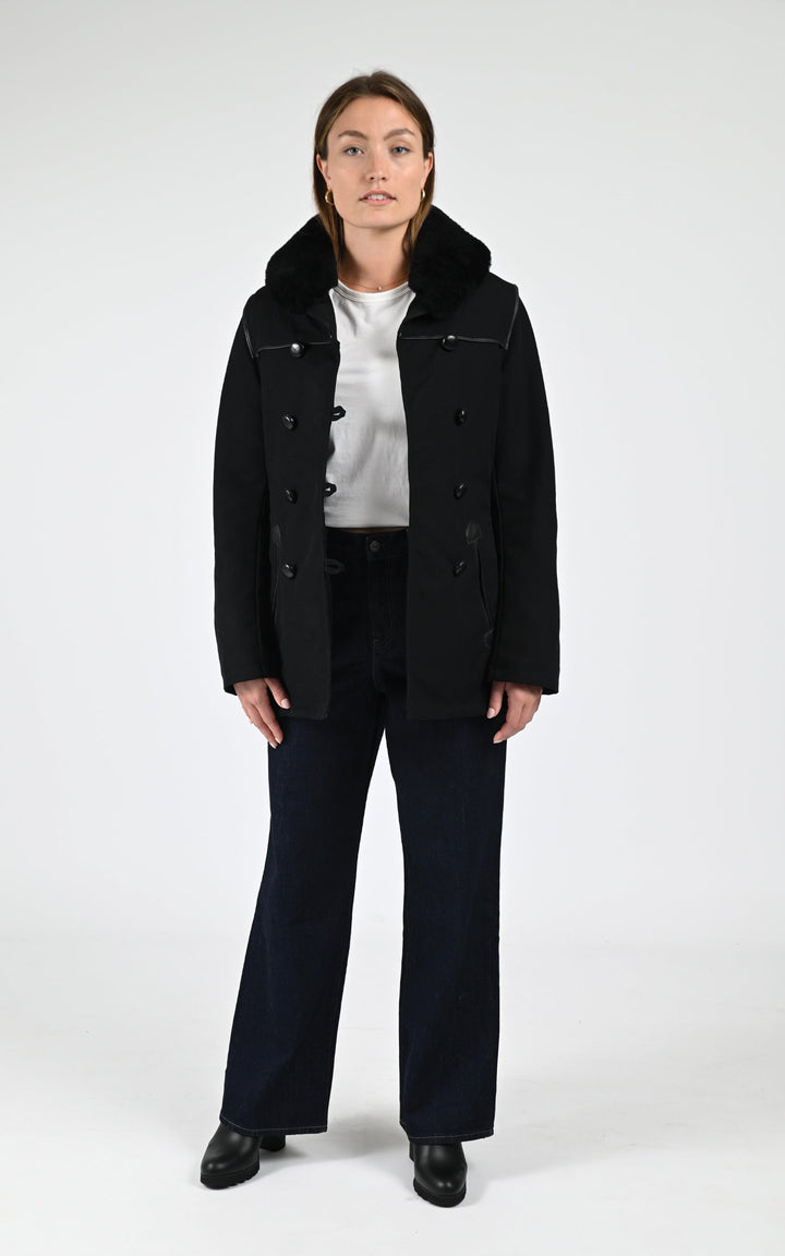 Authentic Black Canvas Canadian Jacket - Women