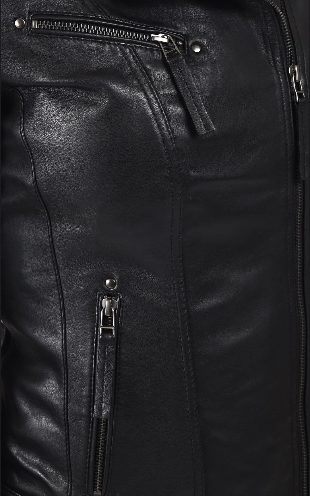 Blouson Cuir Femme La canadienne, modèle Janni de couleur noir