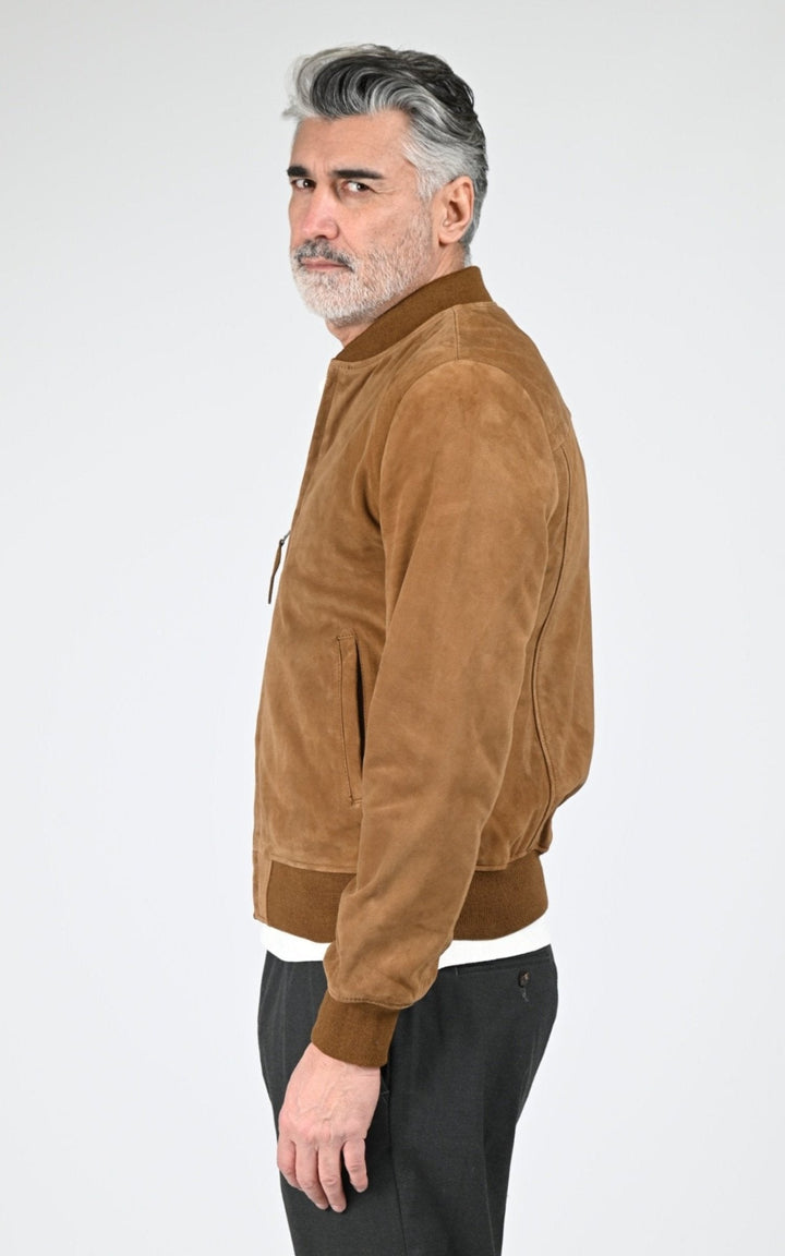 A "LC300" Camel Schott Blouson Homme closed photo