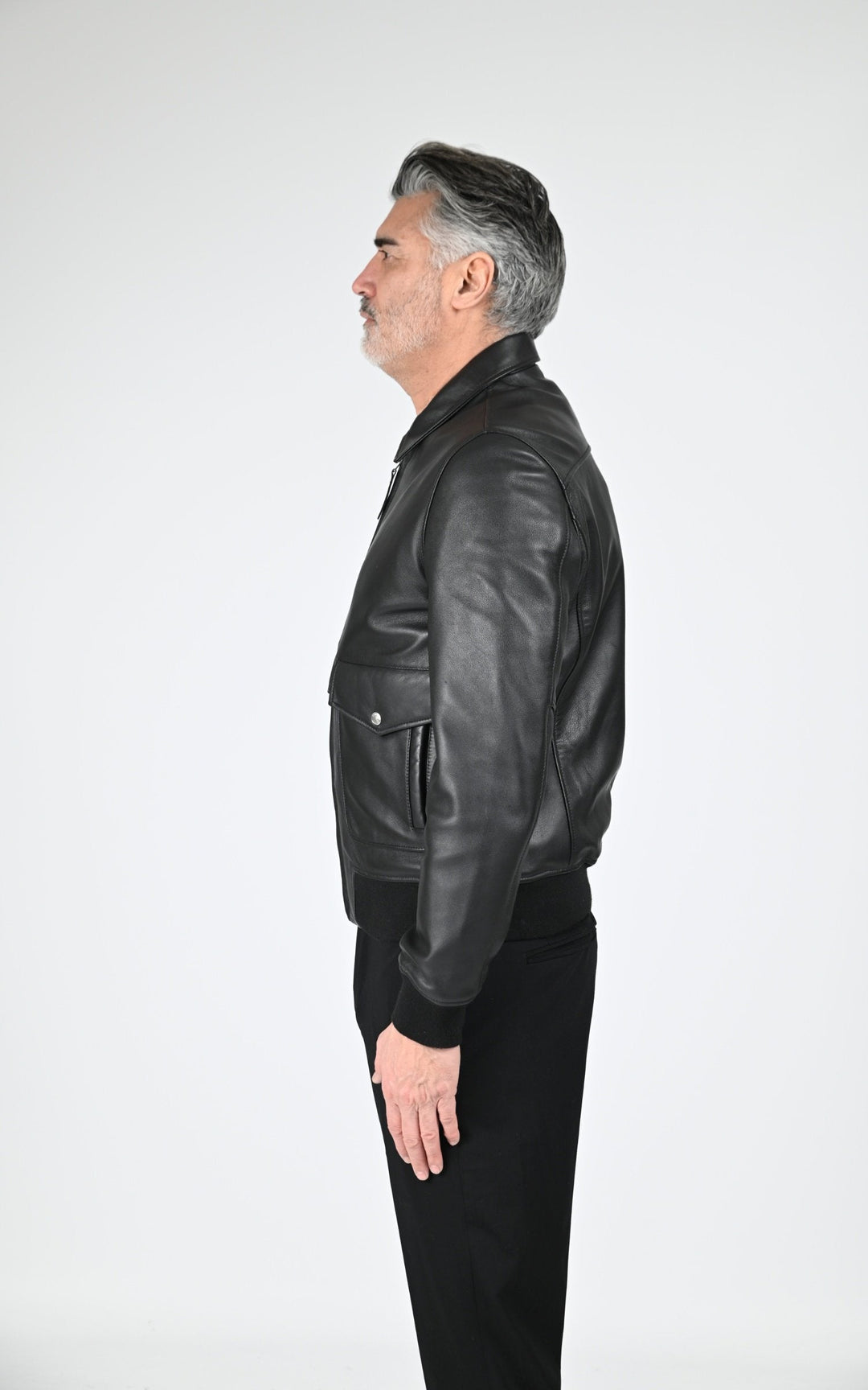 Blouson Cuir Homme Jaj -Schott-, modèle Lc aircraft de couleur black