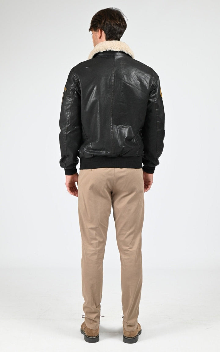 Blouson Cuir Homme Daytona 73, modèle Mock 104403 de couleur black