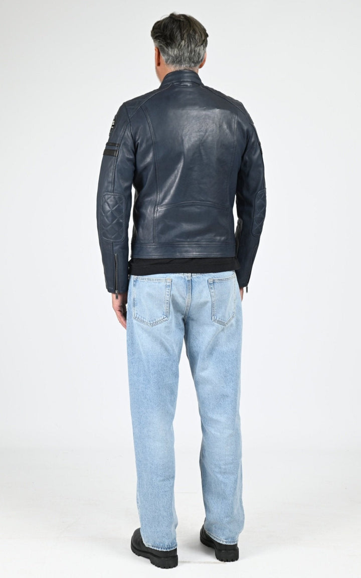 Blouson Cuir Homme Daytona 73, modèle Nieto 104382 de couleur short blue