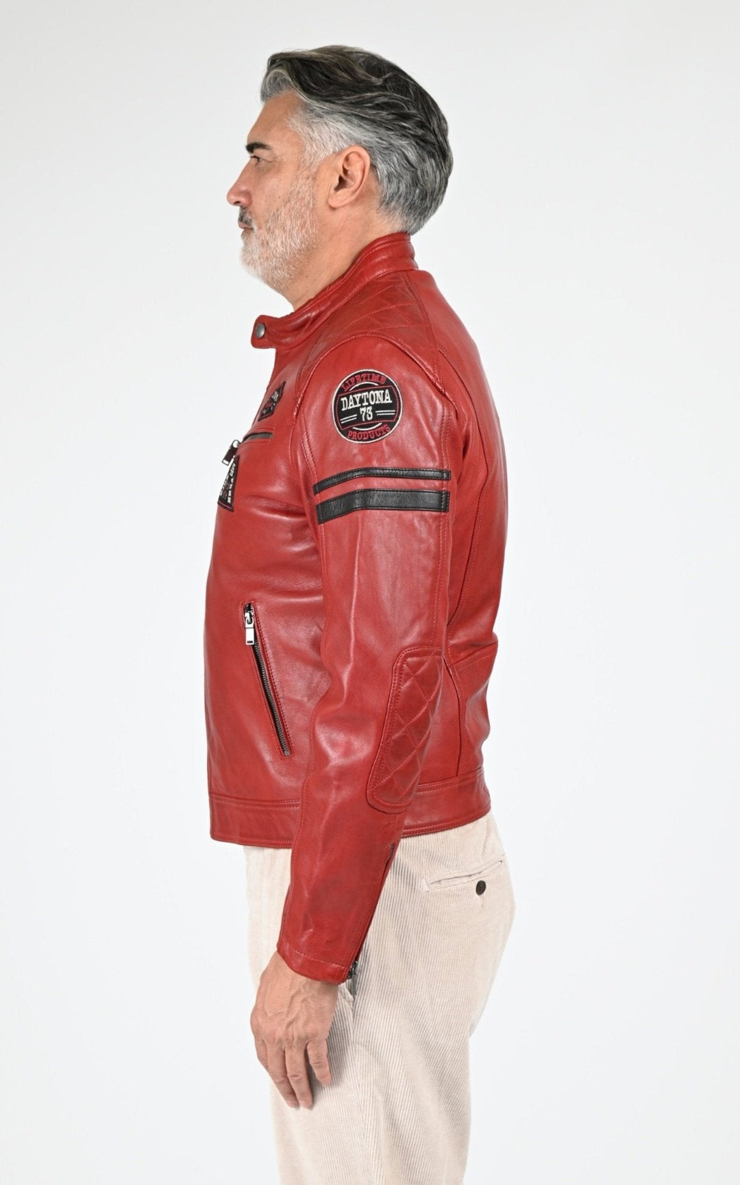 Blouson Cuir Homme Daytona 73, modèle Nieto 104382 de couleur syrah