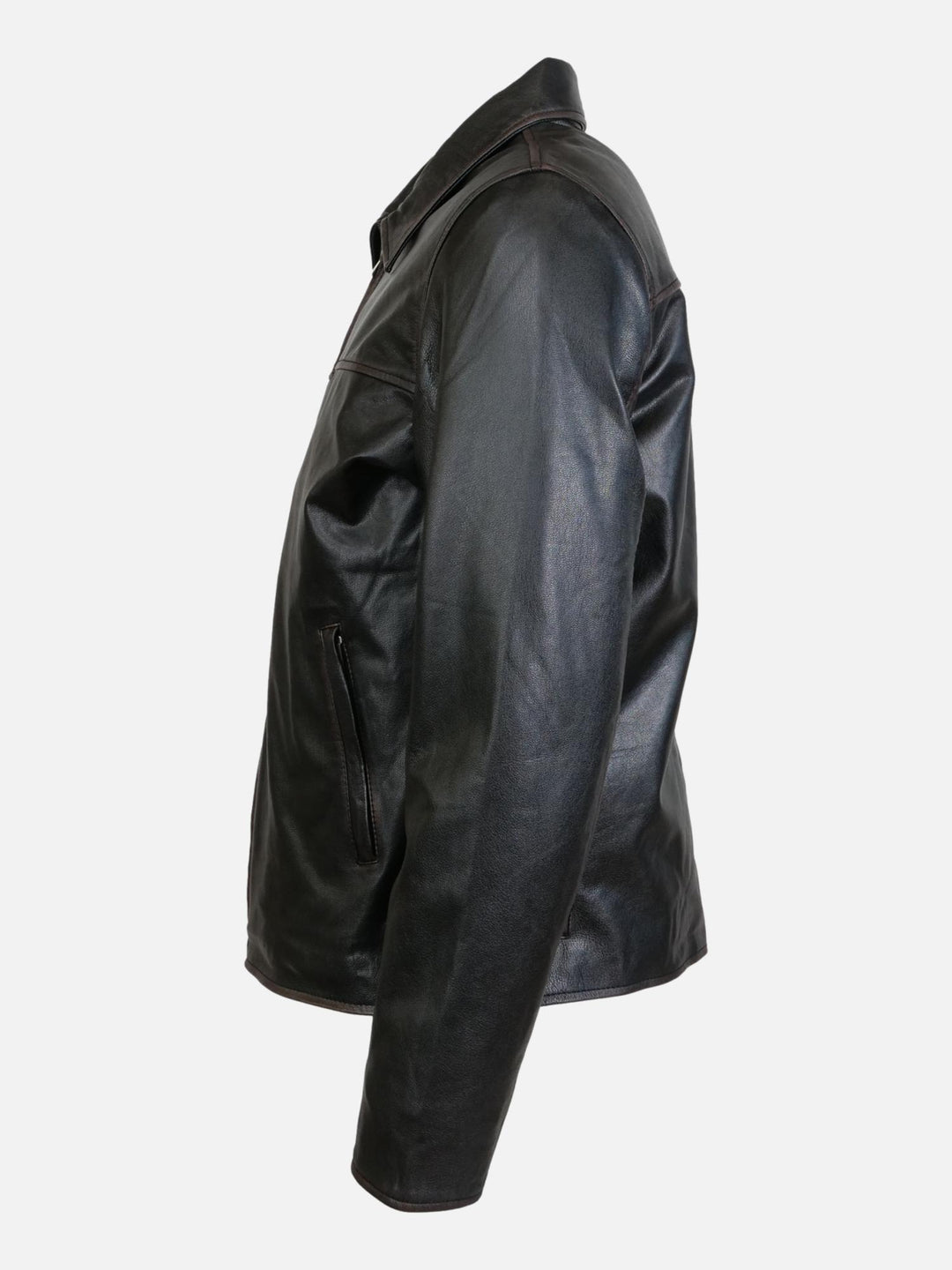 James Dean - Goat Rubbed Off Læderjakke - Mand - Sort