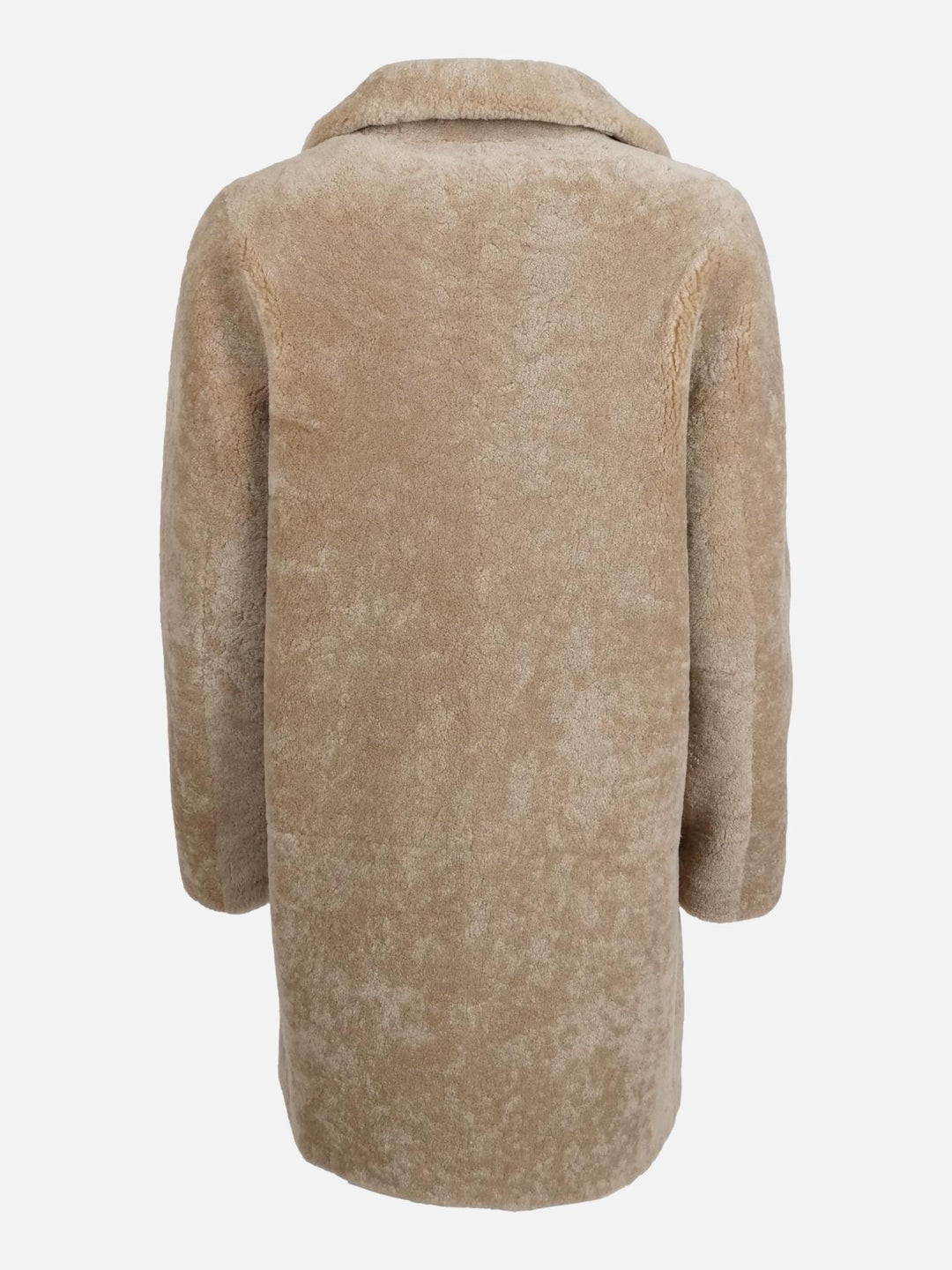 April, 85 cm. - Kraag - Curly Lamb - Dames - Licht camel