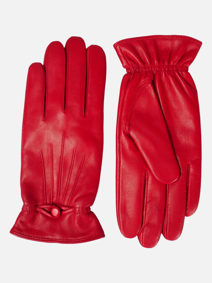 2646 Handschoen - Lam Slink Leer - Accessoires - Rood
