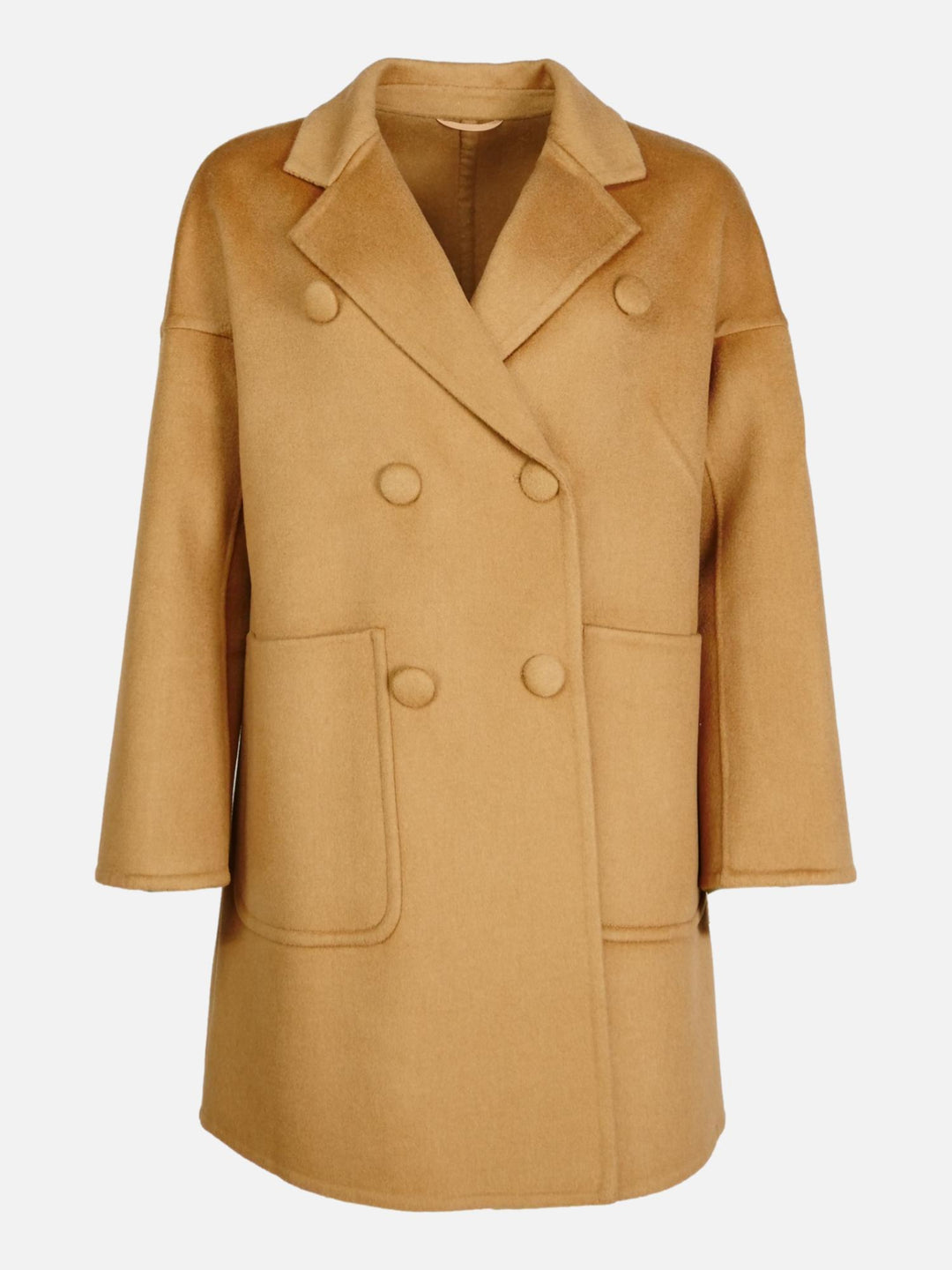 Heda, 85 cm. - Kraag - Wollen jasje - Dames - Camel