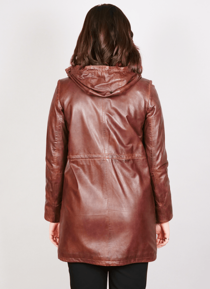 Sienna – Lammlederjacke – Damen – Dunkles Cognac