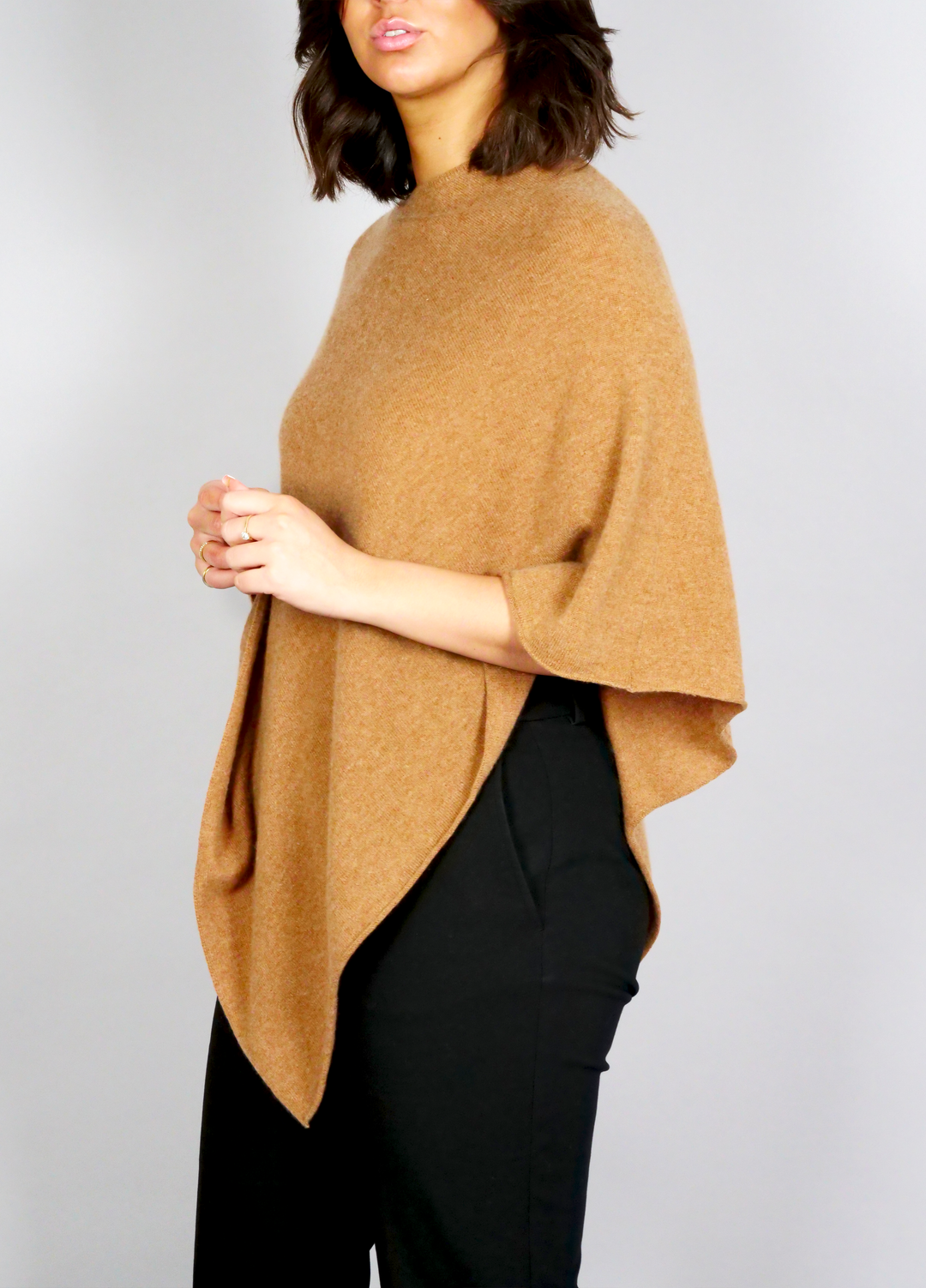 SY-24001 Poncho - 100% Cashmere - Cashew