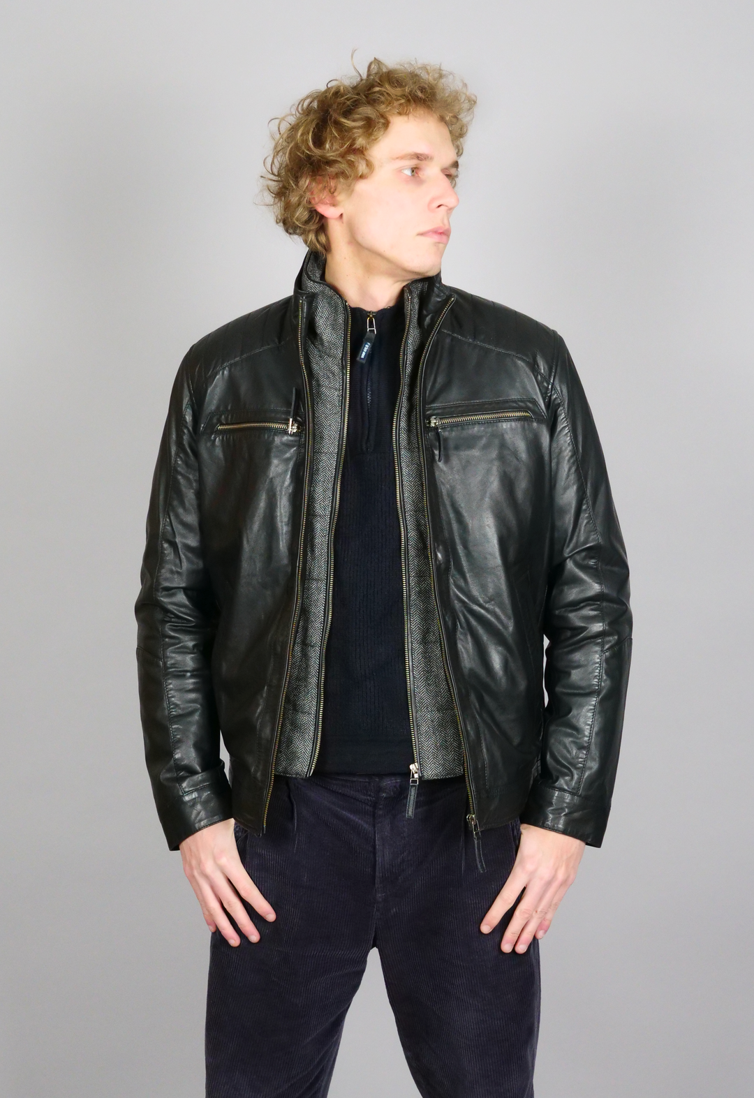 Smart - Lam Malli Leer - Heren - Zwart