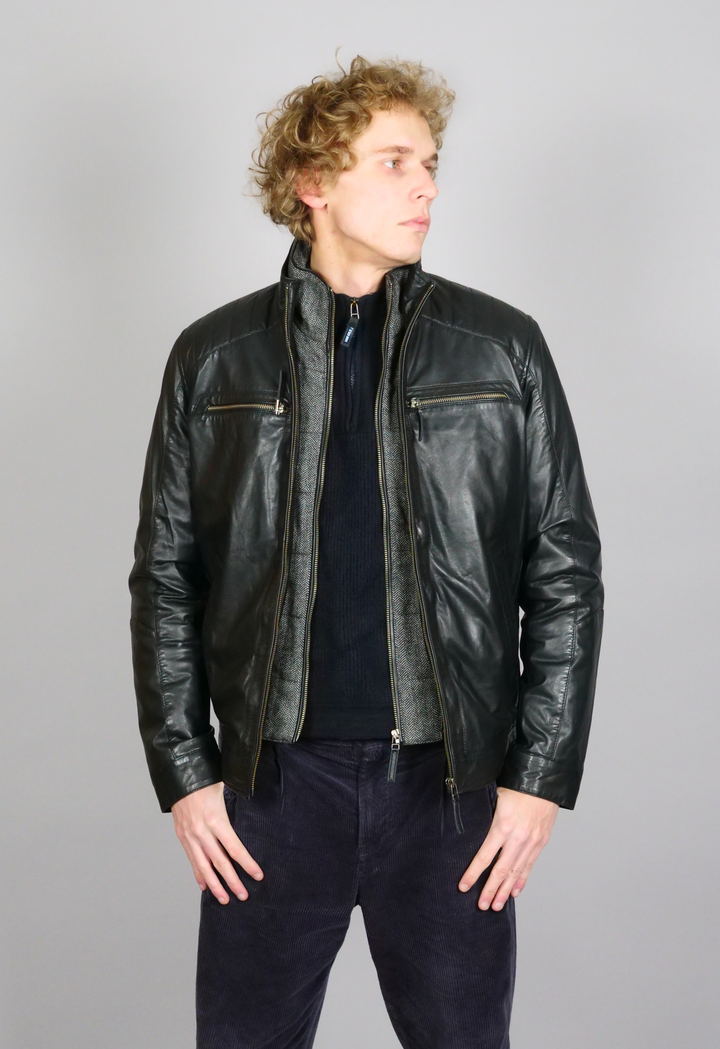 Smart - Lam Malli Leer - Heren - Zwart