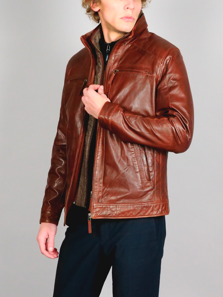 Smart - Nahkatakki - Mies - Copper Brown