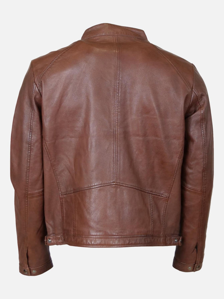 Ísílio, 62 cm. - Colarinho - Couro Napa Polonês de Cordeiro -Homem - Marrom Cobre