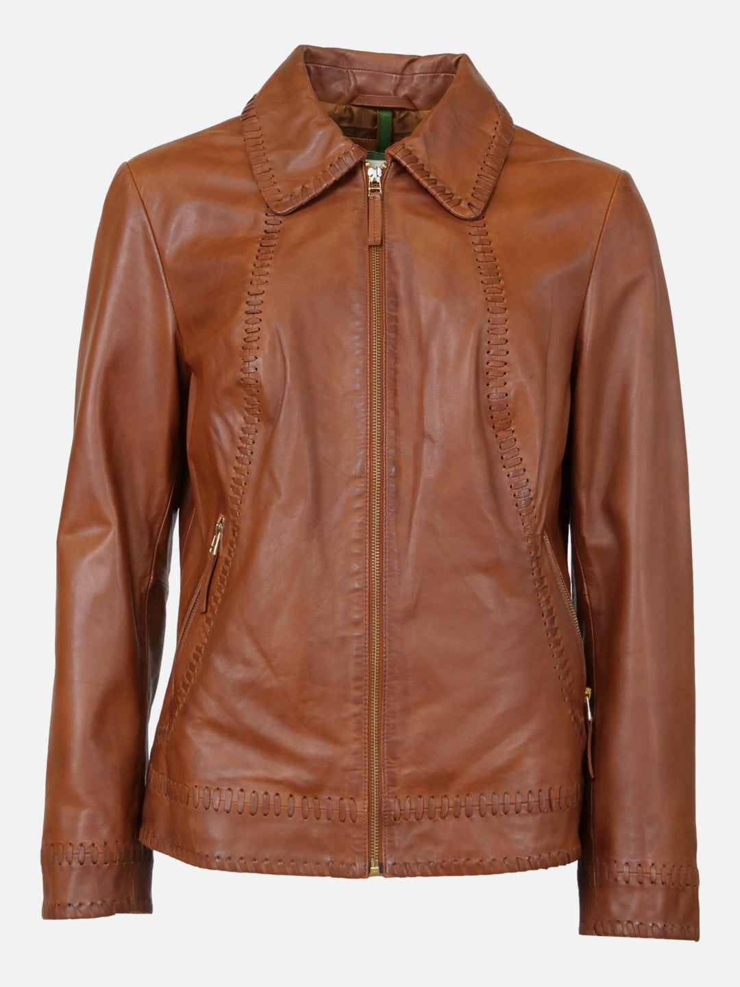 Ruby - Komfort, 60 cm. - Lam Costa skinnjakke - Dame - Brandy