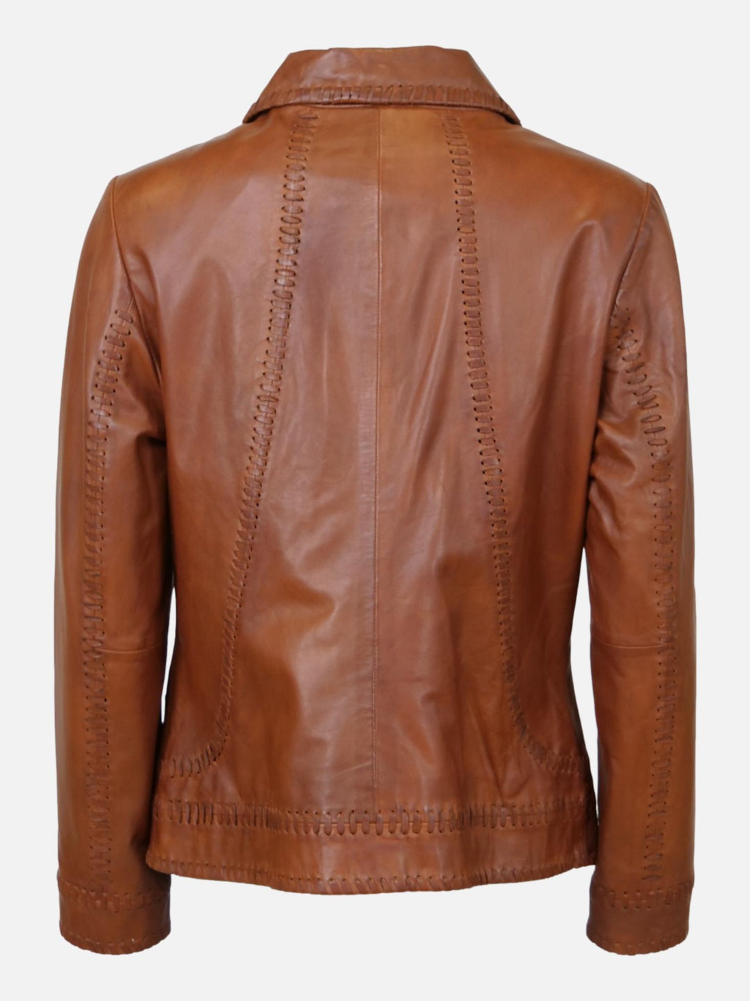 Ruby - Komfort, 60 cm. - Lam Costa skinnjakke - Dame - Brandy