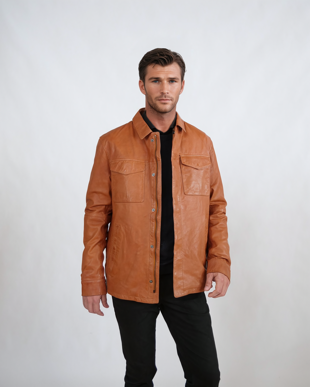 Ian, 70 cm. - Lamsleer - Heren - Cognac