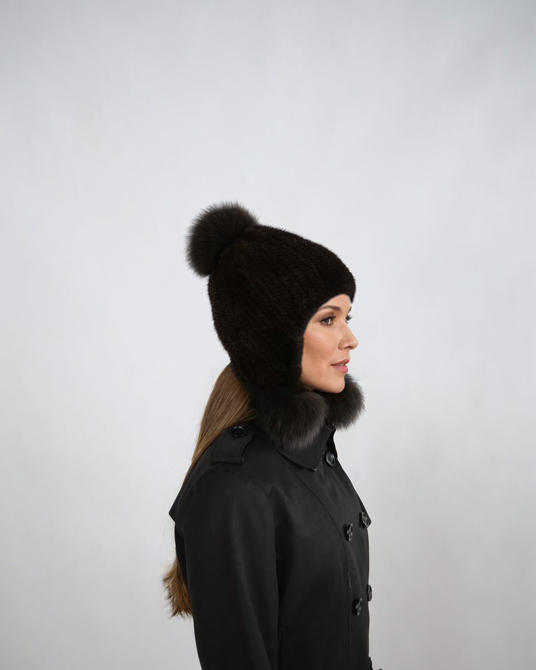 HL22C040 Mink Gebreide Muts - Mink Gebreid - Accessoires - Bruin