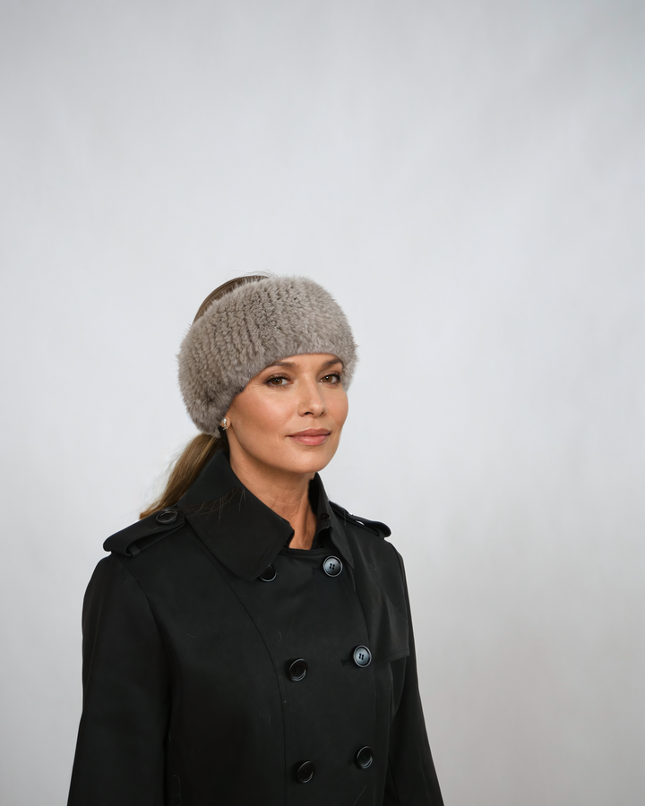 Gebreide Hoofdband - Mink Knitted - Accessoires - Grijs