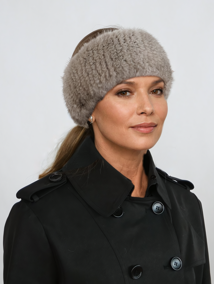 Gebreide Hoofdband - Mink Knitted - Accessoires - Grijs