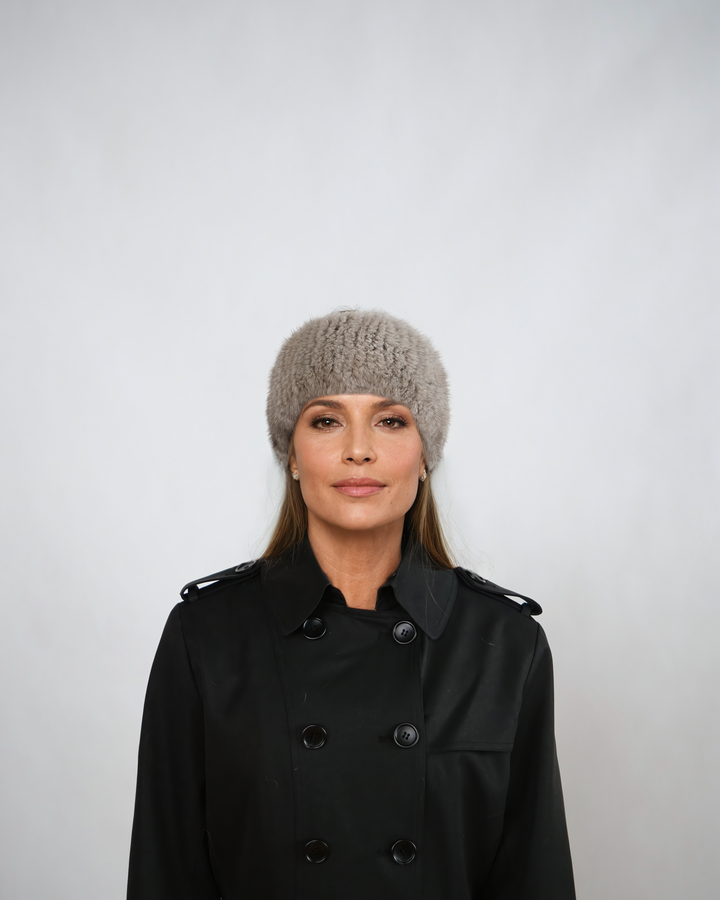 Gebreide Hoofdband - Mink Knitted - Accessoires - Grijs