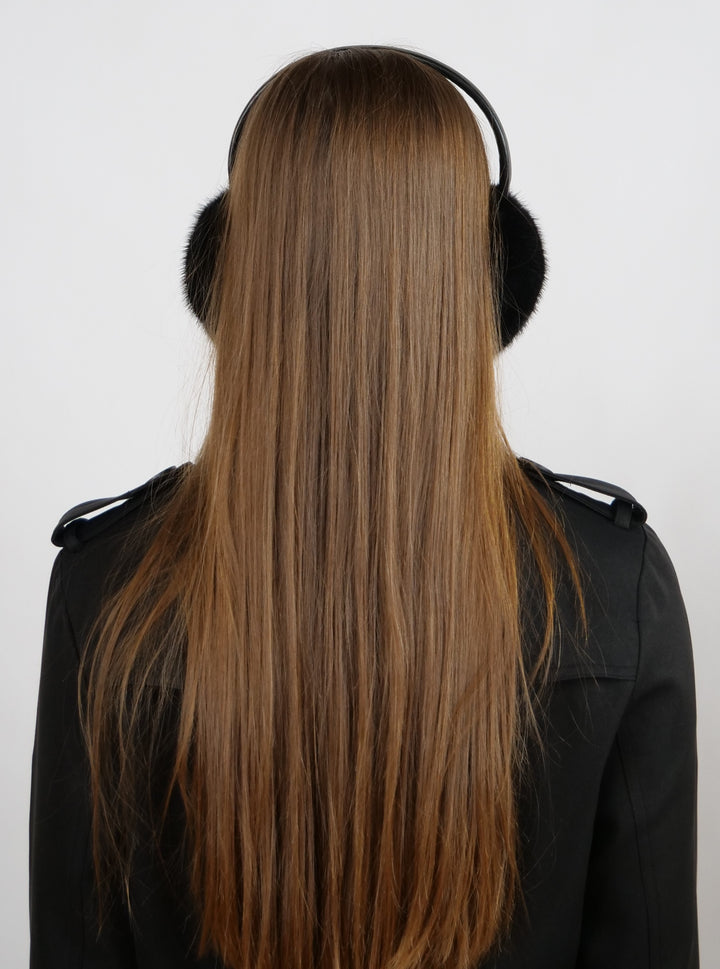 HL9E002 Mink oorkappen - Mink - Accessoires - Zwart