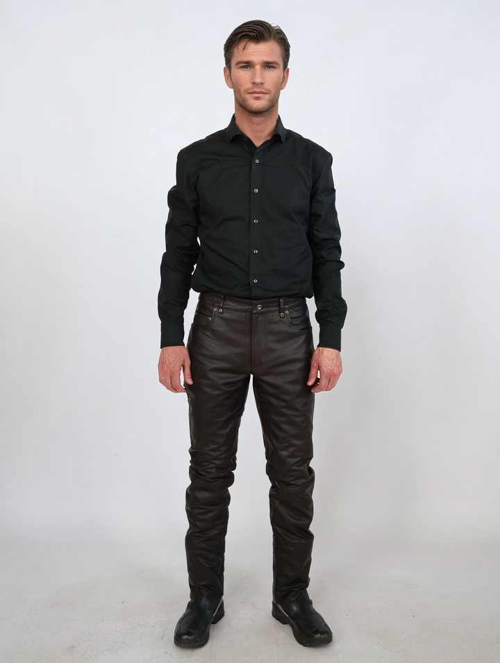 Jack Byxa - Lamm Skipper Läder - Man - Brun