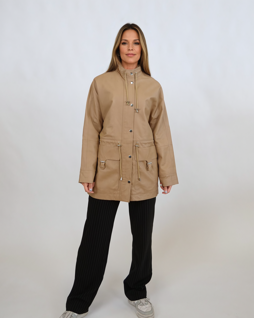 Idealie, 75 cm. - Lams Dior-leer - Dames - Latte