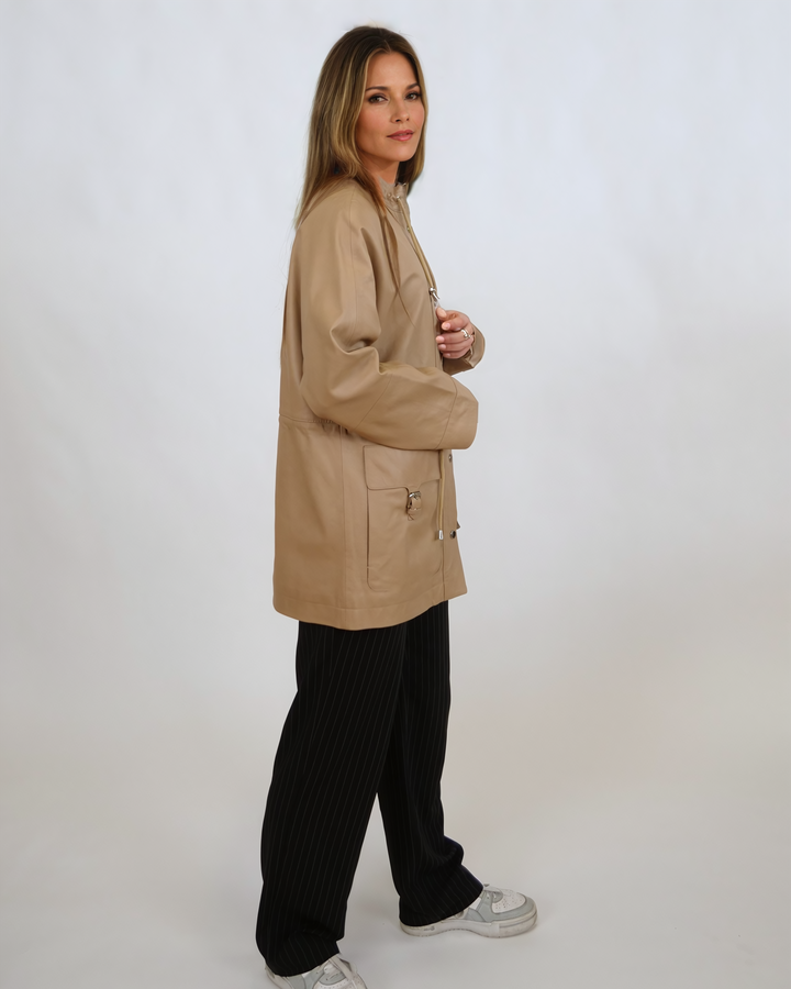Idealie, 75 cm. - Lams Dior-leer - Dames - Latte