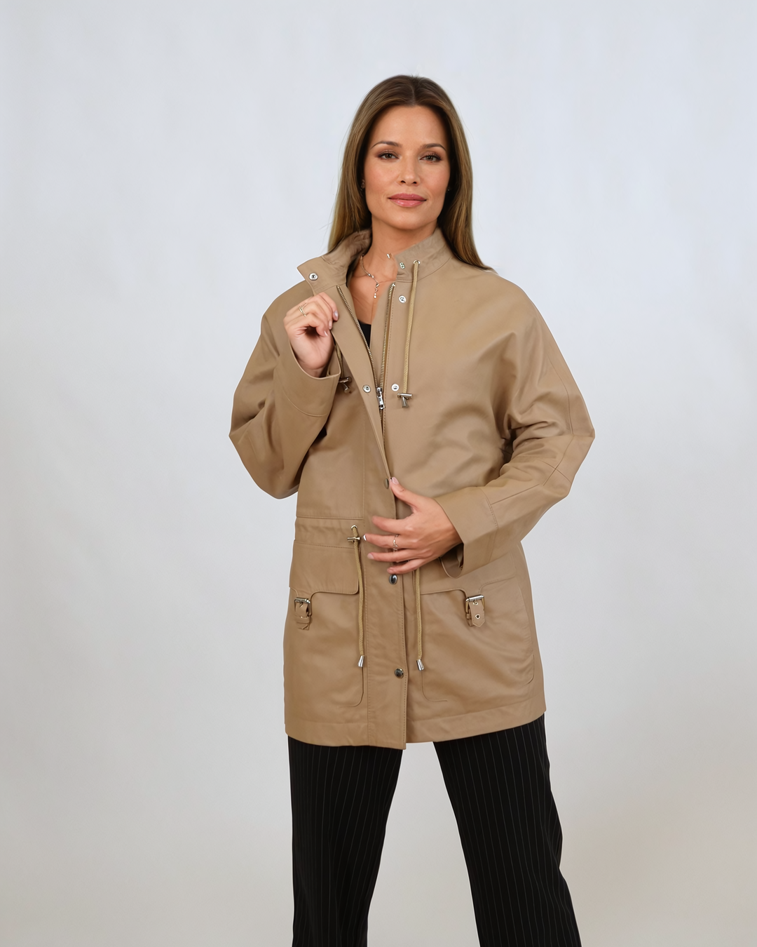 Idealie, 75 cm. - Lams Dior-leer - Dames - Latte