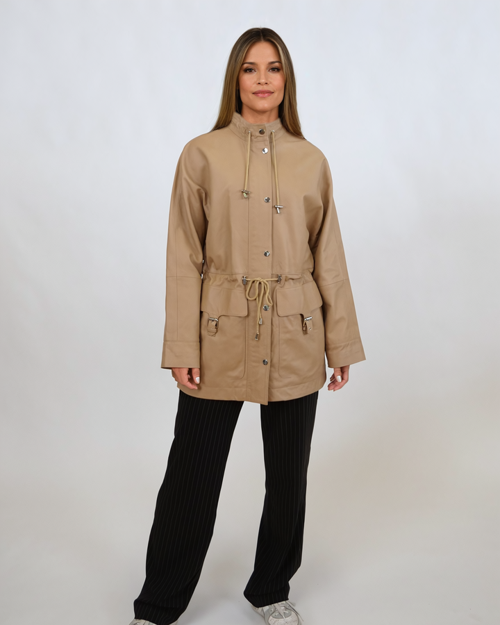 Idealie, 75 cm. - Lams Dior-leer - Dames - Latte