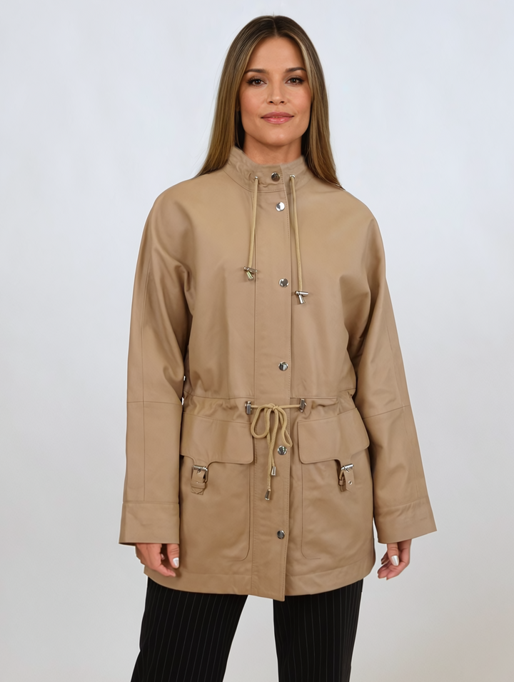 Idealie, 75 cm. - Lams Dior-leer - Dames - Latte
