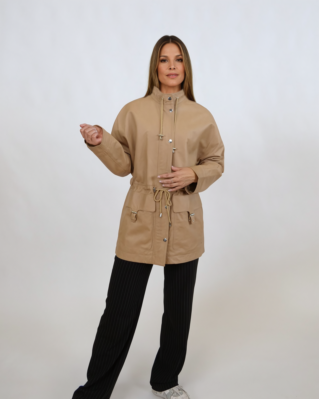 Idealie, 75 cm. - Lams Dior-leer - Dames - Latte