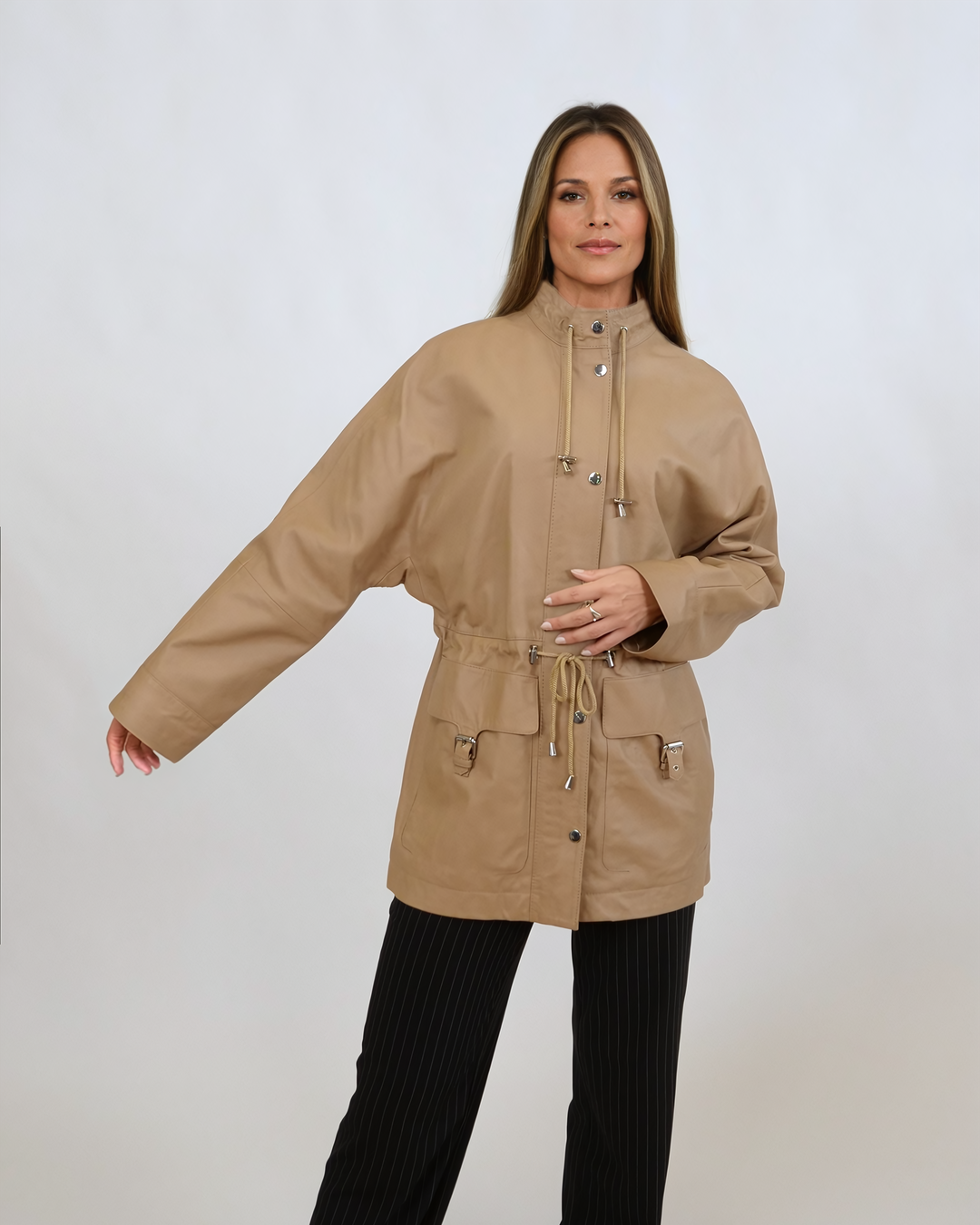 Idealie, 75 cm. - Lams Dior-leer - Dames - Latte