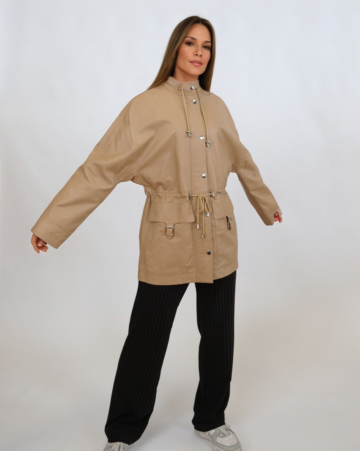 Idealie, 75 cm. - Lams Dior-leer - Dames - Latte