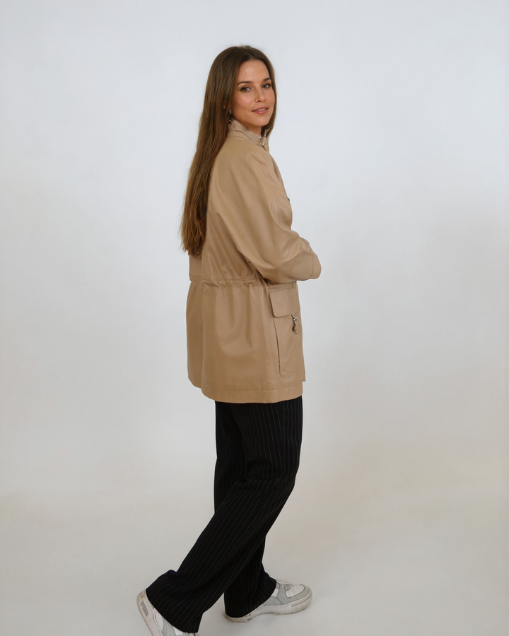 Idealie, 75 cm. - Lams Dior-leer - Dames - Latte