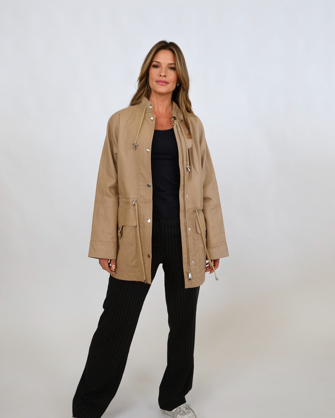 Idealie, 75 cm. - Lams Dior-leer - Dames - Latte