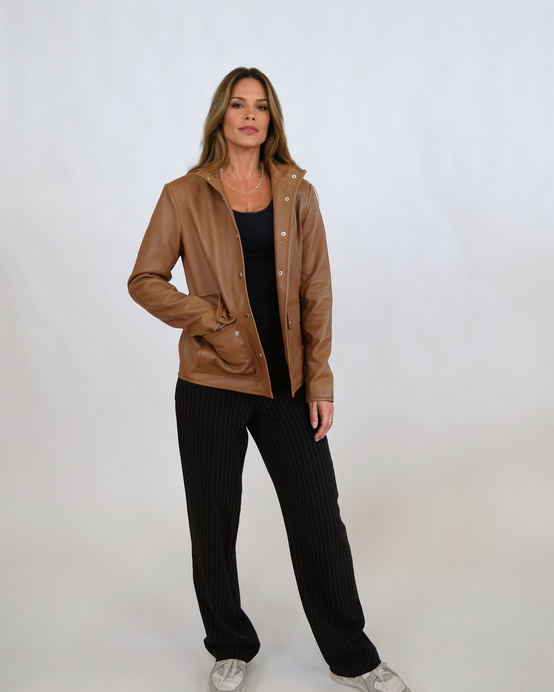 Ilina, 61 cm. - Lams Dior-leer - Dames - Karamel