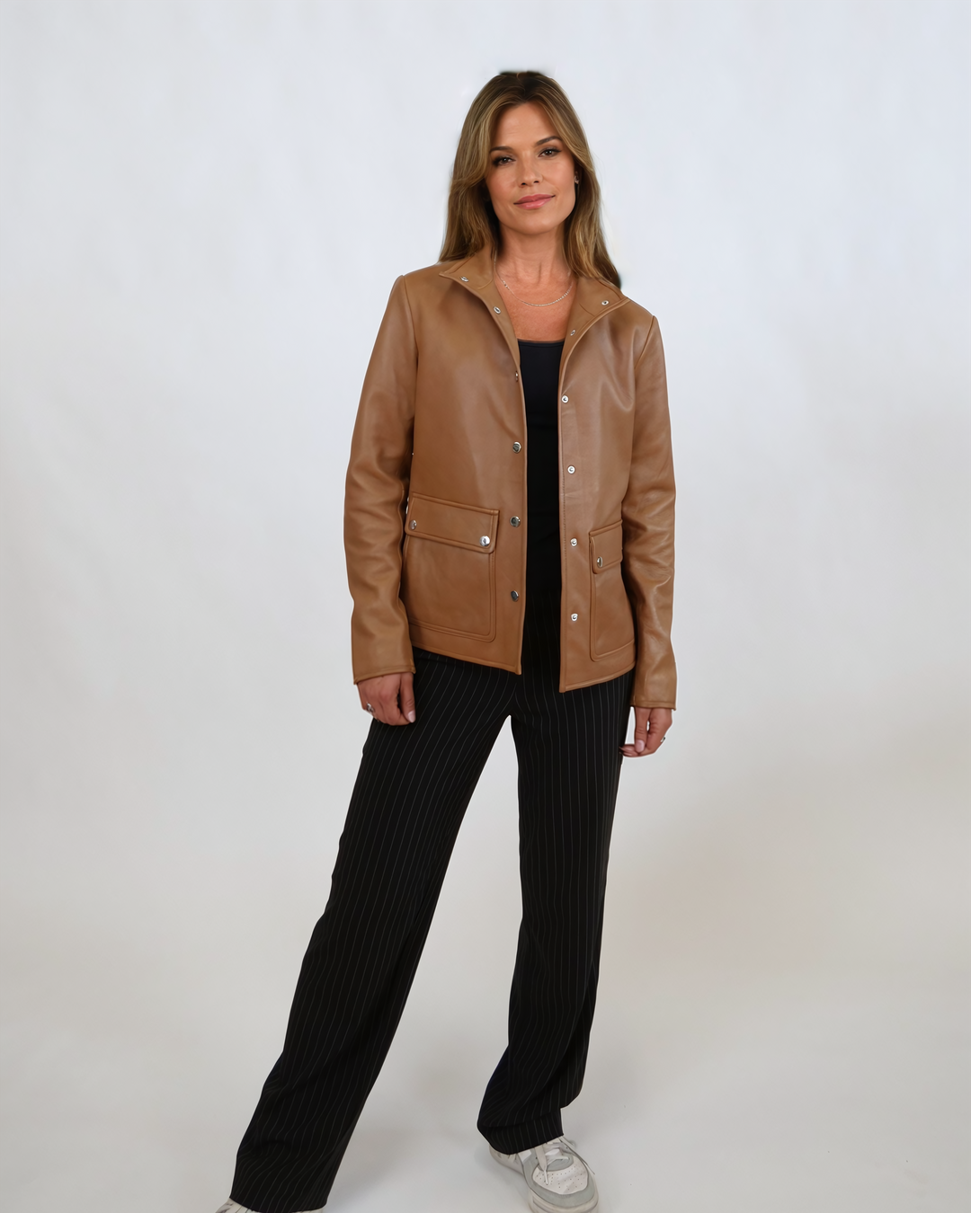 Ilina, 61 cm. - Lams Dior-leer - Dames - Karamel