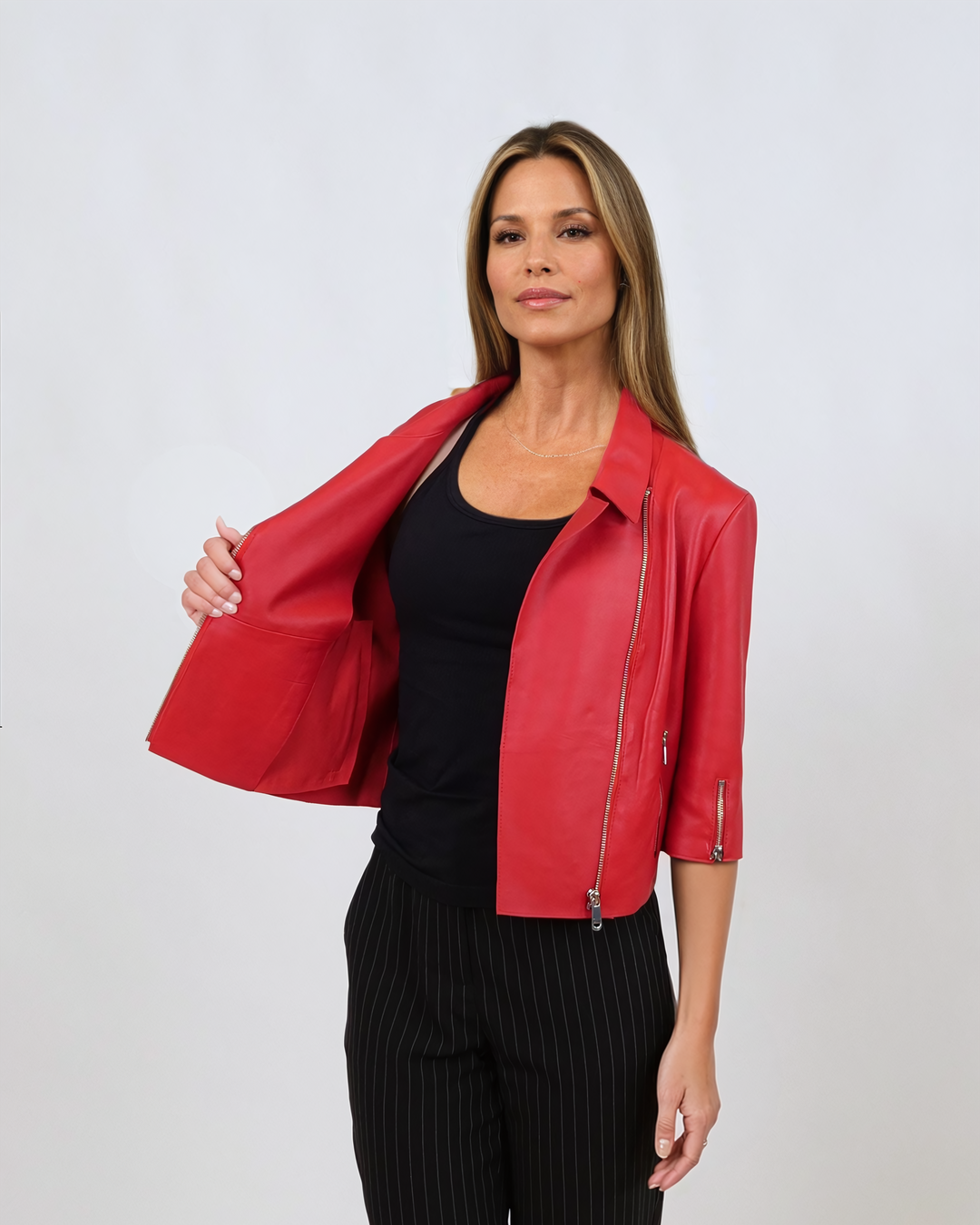 Ditte, 45 cm. - Lamb Dior Bonded Leather - Naiset - Radient Red