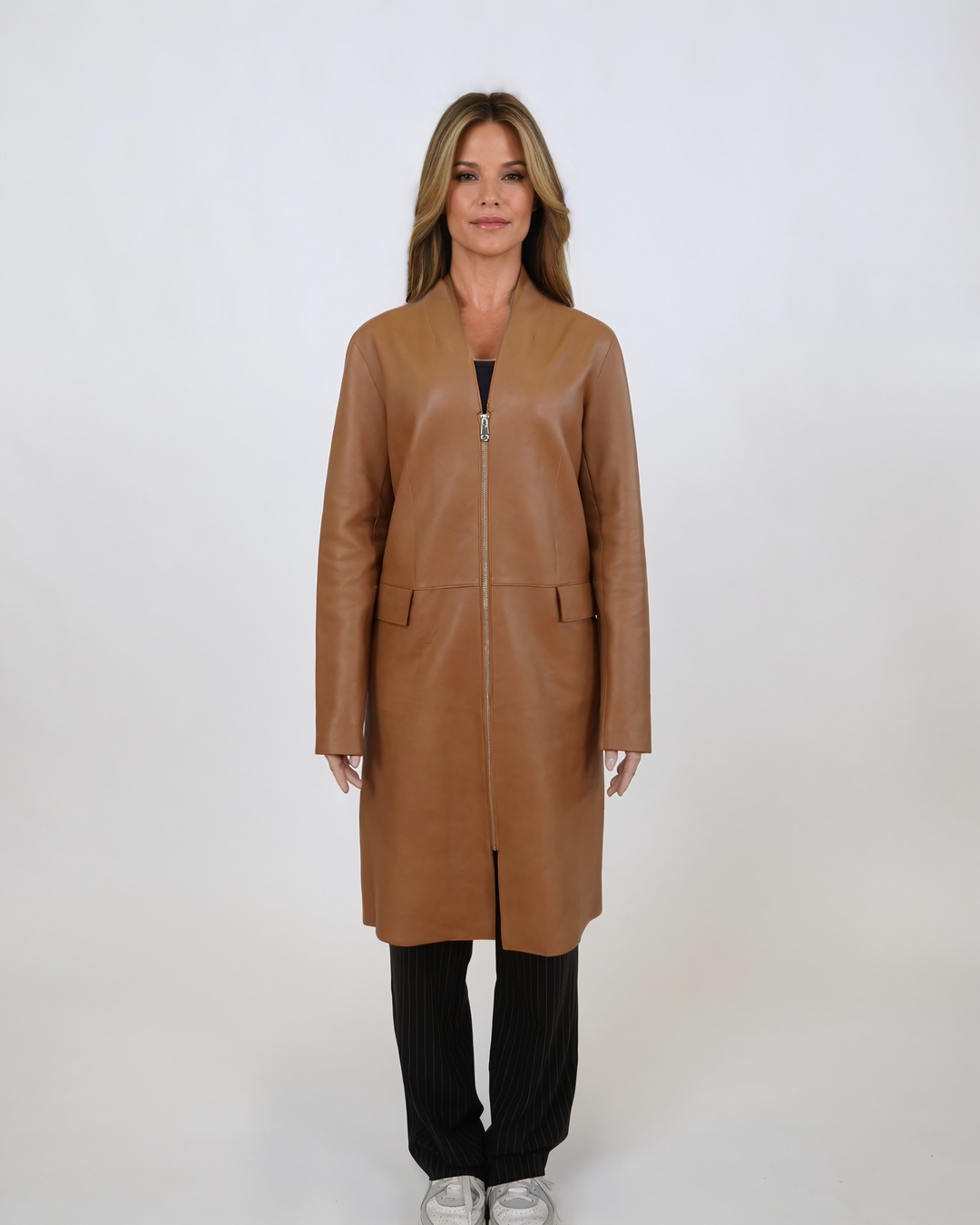 Elena, 97 cm. - Lamb Dior Bonded Leather-Dames - Karamel